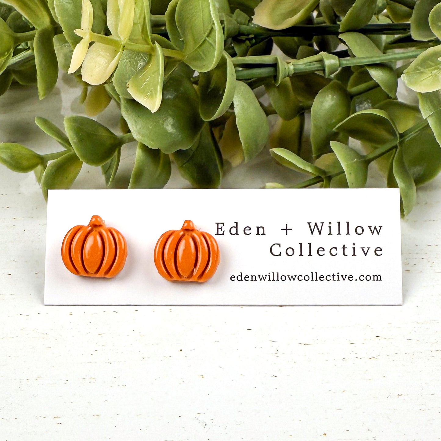 Pumpkin Stud Earrings – Fall Polymer Clay Jewelry | Autumn Harvest Earrings