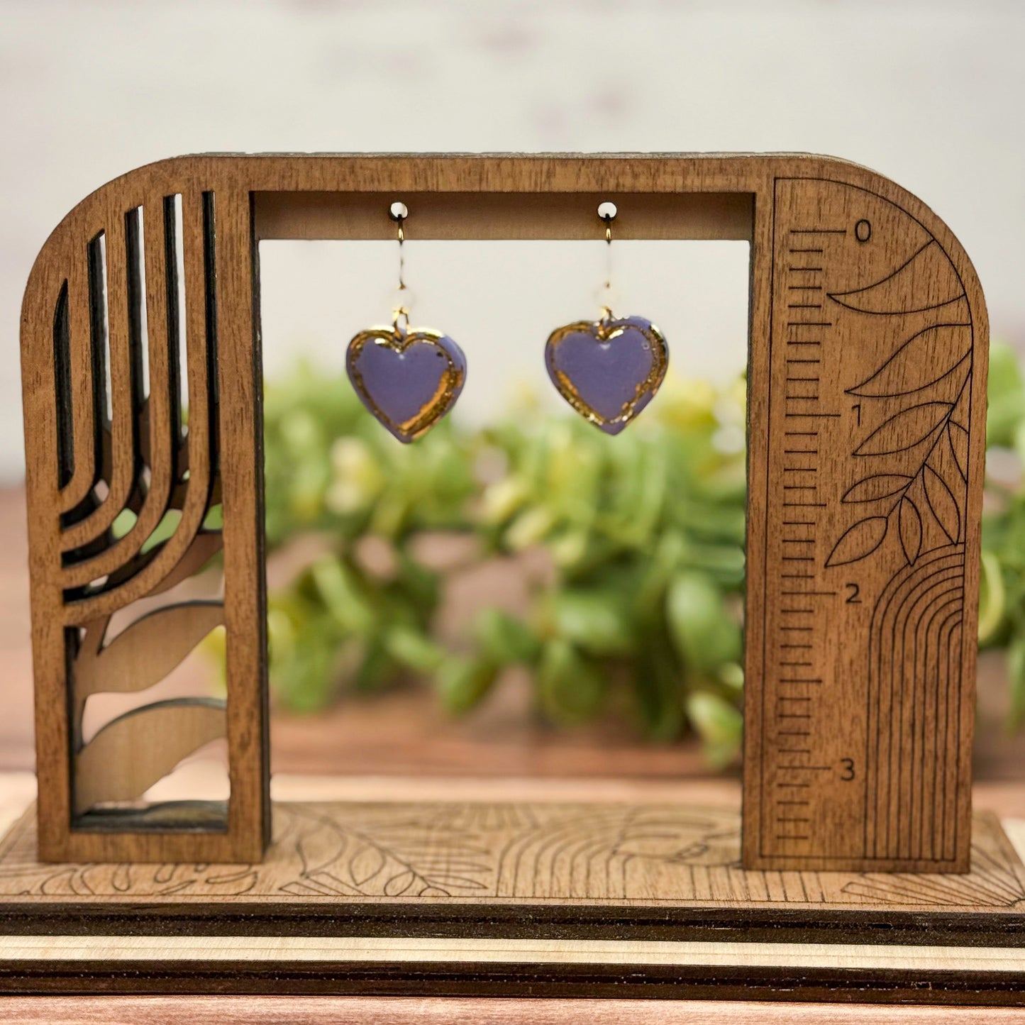 Purple Heart Dangle Earrings