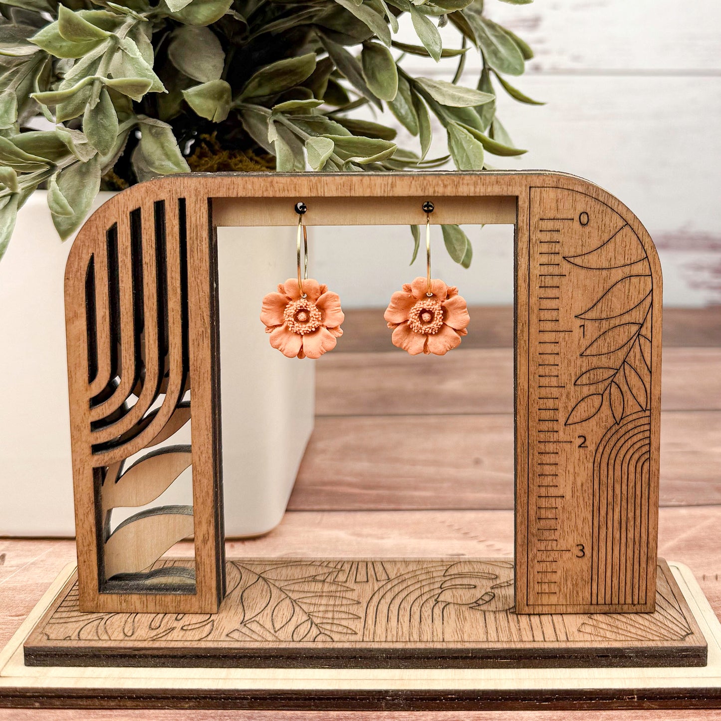 Orange Poppy Earrings – Handmade Polymer Clay Floral Hoops for Everyday Boho Style