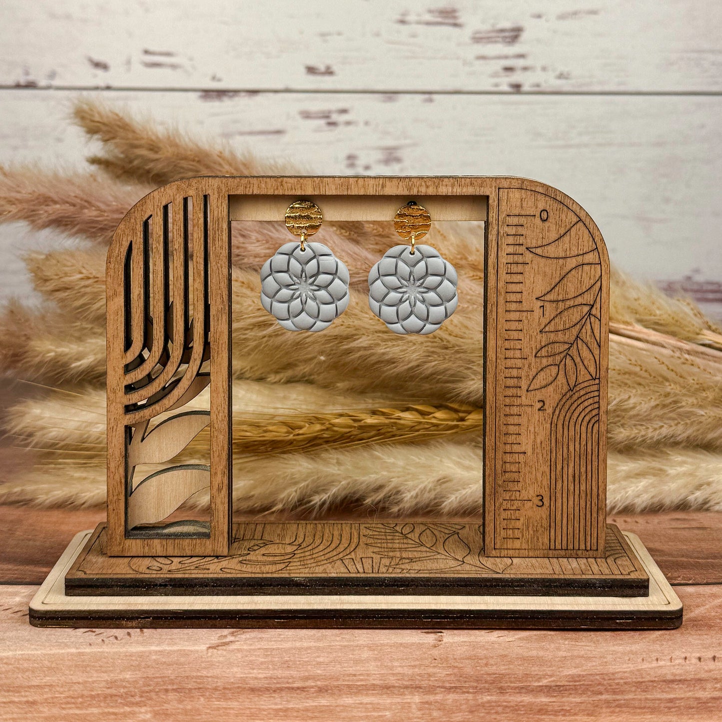 Blue Mandala Earrings – Handmade Polymer Clay Statement Jewelry