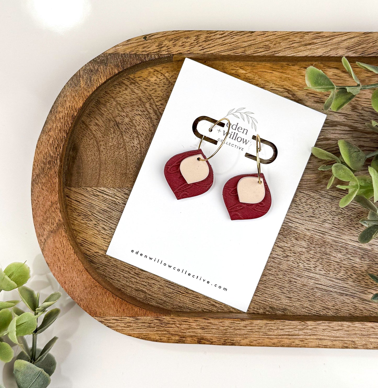 Valentine Heart Hoop Earrings – Handmade Polymer Clay Love Earrings