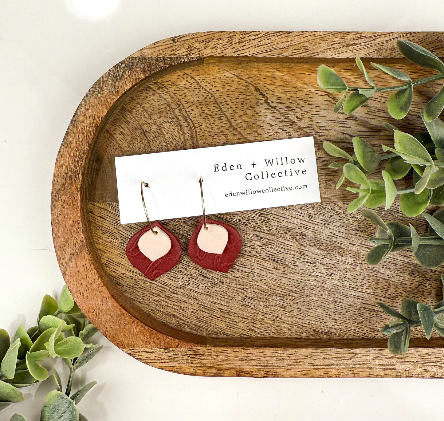 Valentine Heart Hoop Earrings – Handmade Polymer Clay Love Earrings