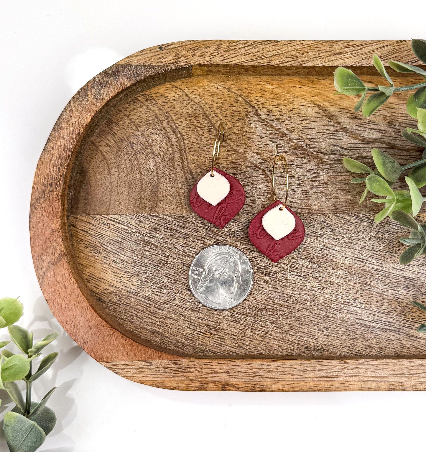 Valentine Heart Hoop Earrings – Handmade Polymer Clay Love Earrings