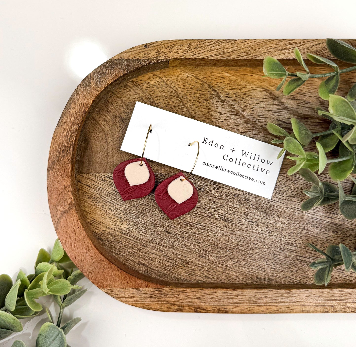 Valentine Heart Hoop Earrings – Handmade Polymer Clay Love Earrings