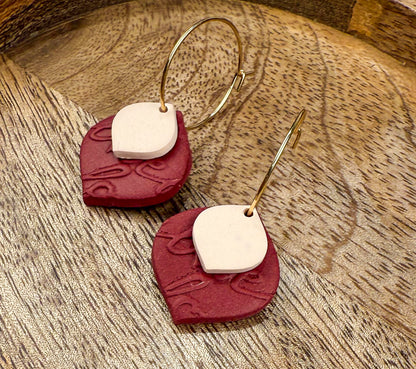 Valentine Heart Hoop Earrings – Handmade Polymer Clay Love Earrings