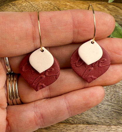 Valentine Heart Hoop Earrings – Handmade Polymer Clay Love Earrings