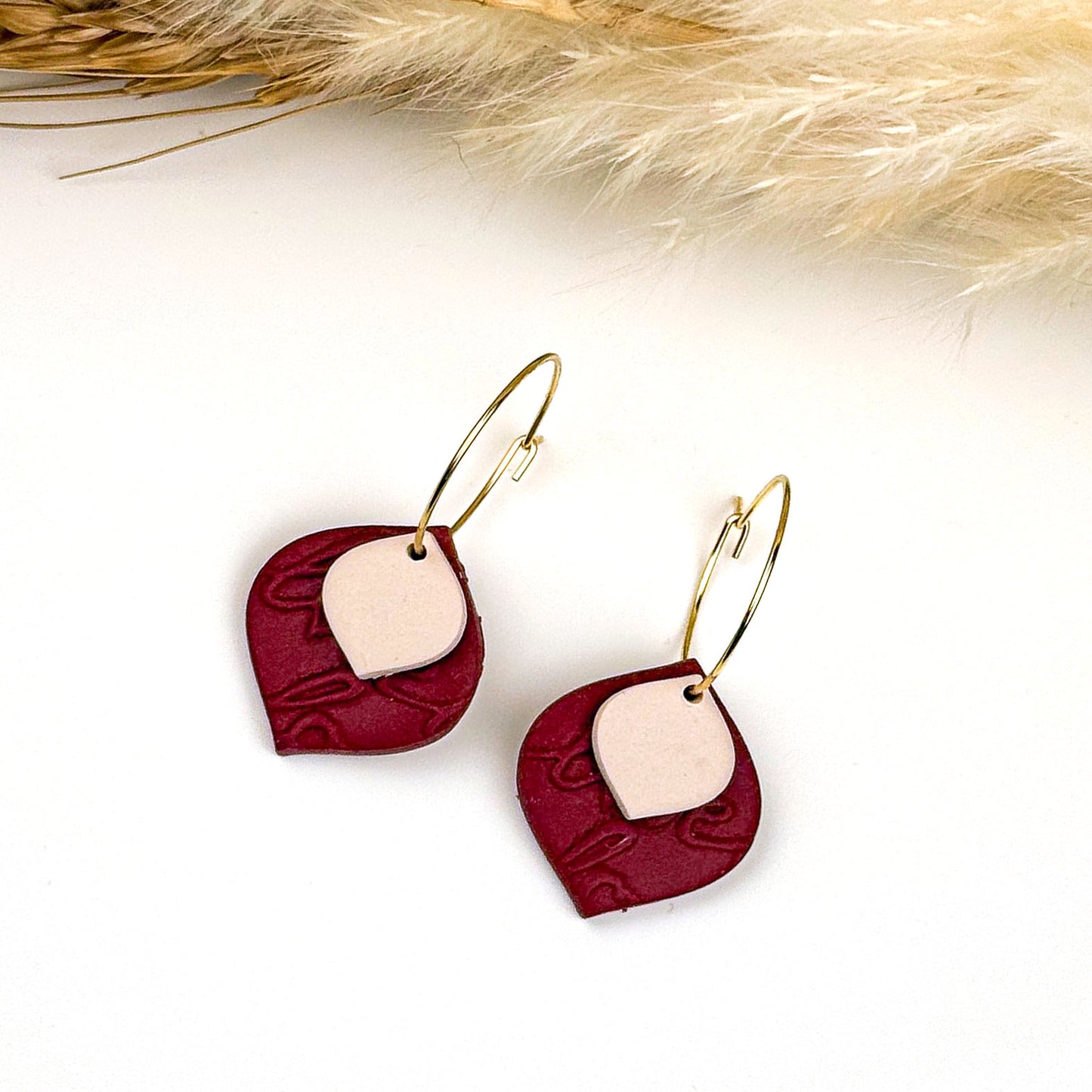 Valentine Heart Hoop Earrings – Handmade Polymer Clay Love Earrings