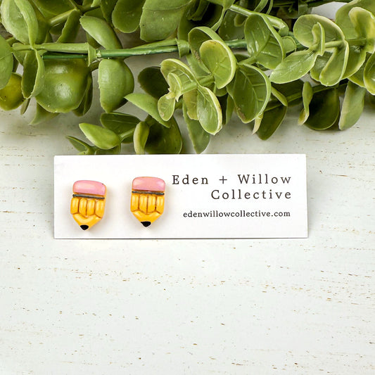 Mini Pencil Stud Earrings –  Teacher Gift