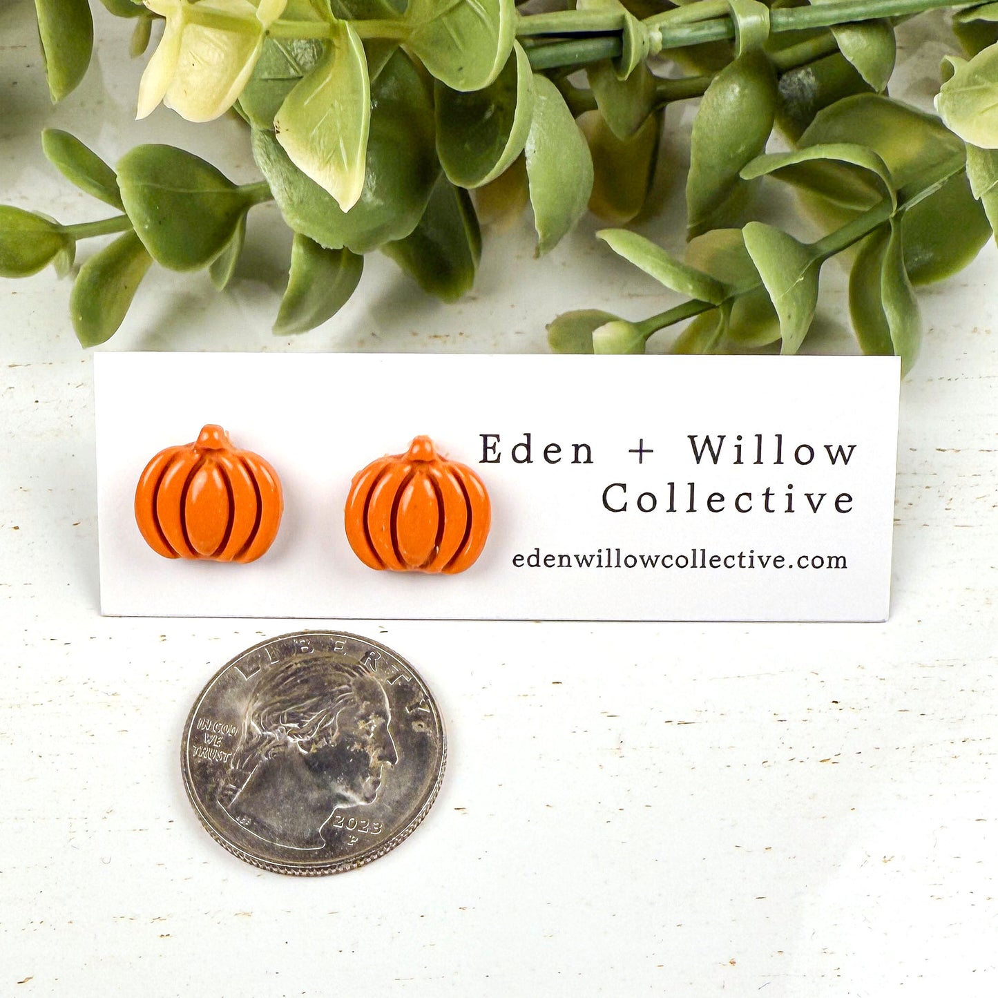 Pumpkin Stud Earrings – Fall Polymer Clay Jewelry | Autumn Harvest Earrings