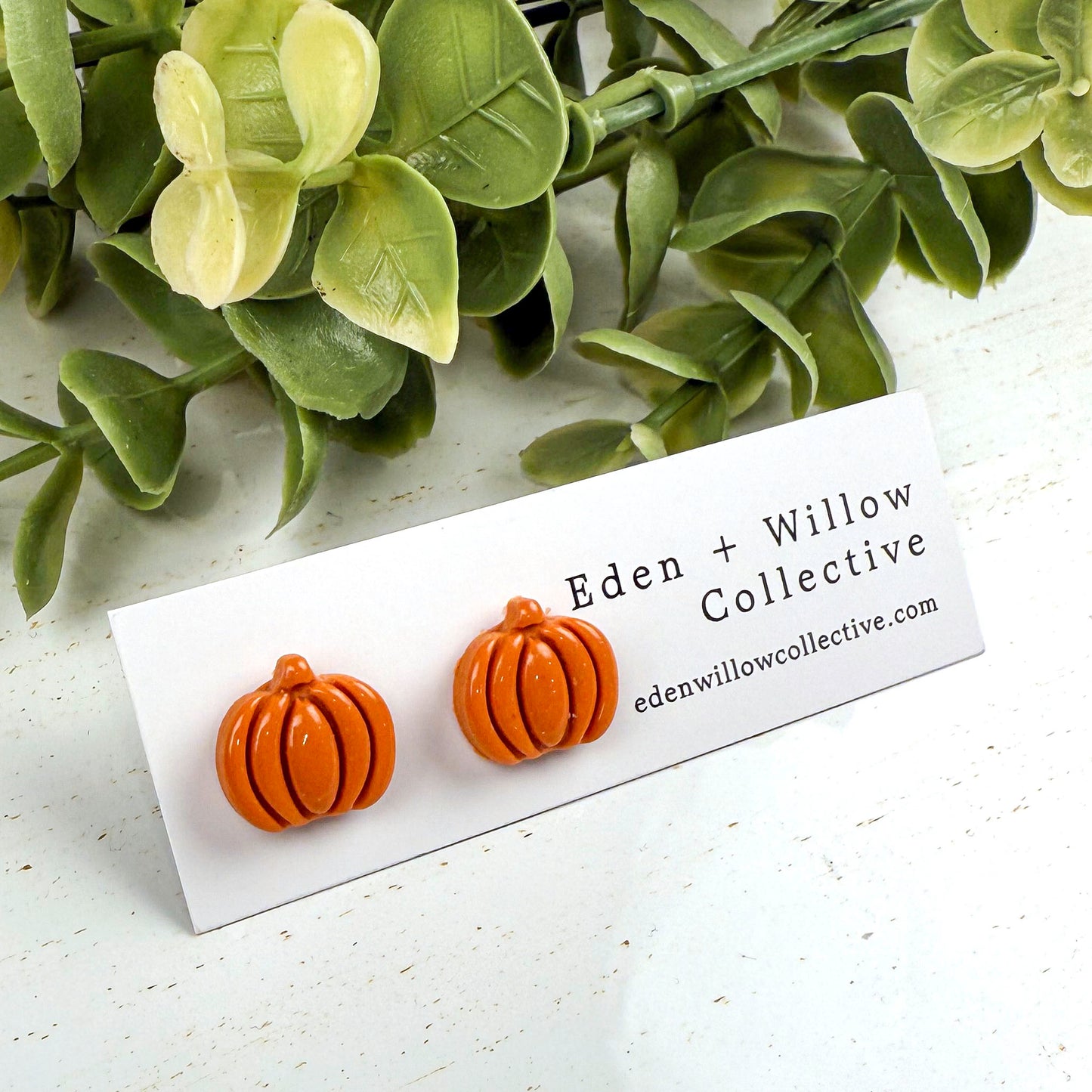 Pumpkin Stud Earrings – Fall Polymer Clay Jewelry | Autumn Harvest Earrings