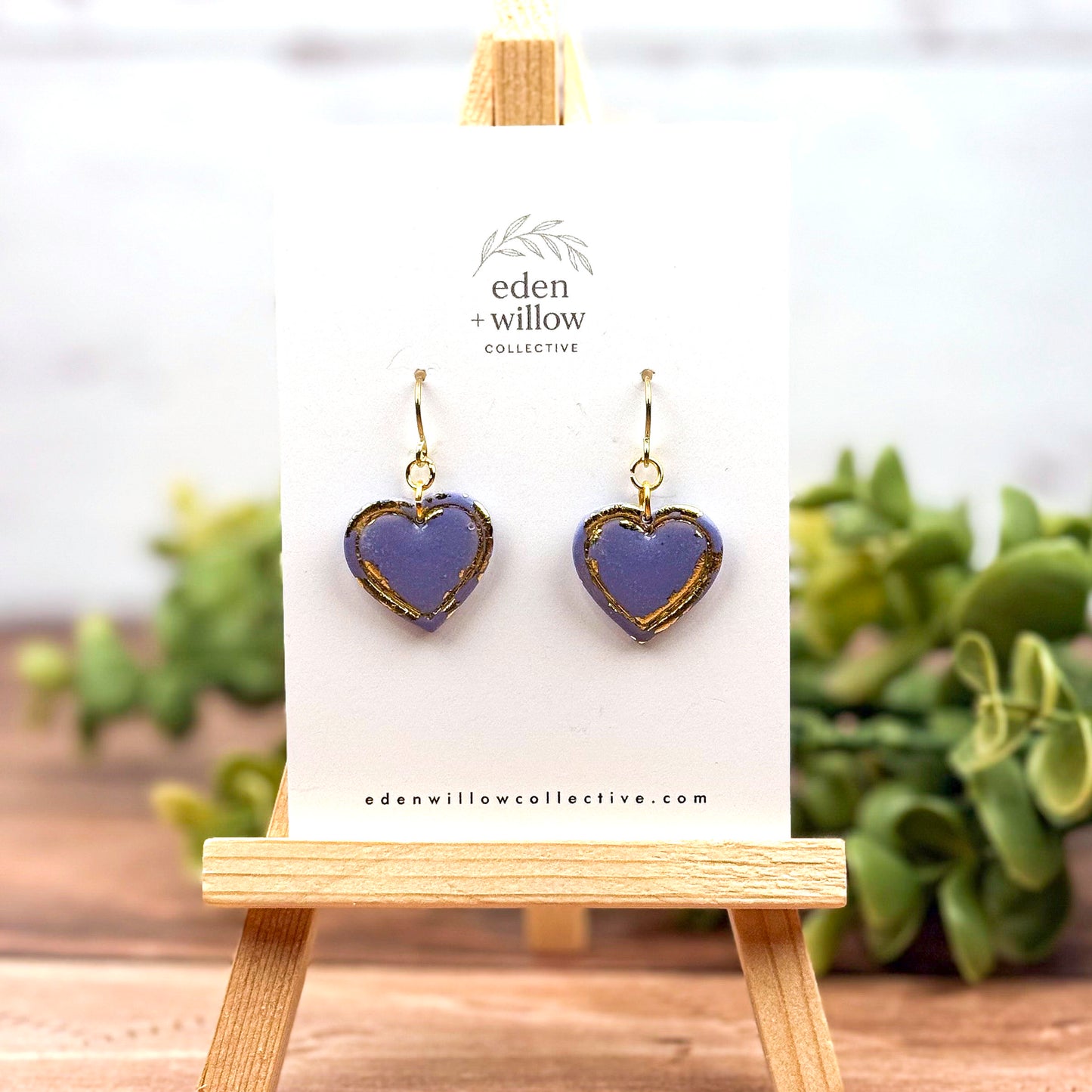 Purple Heart Dangle Earrings