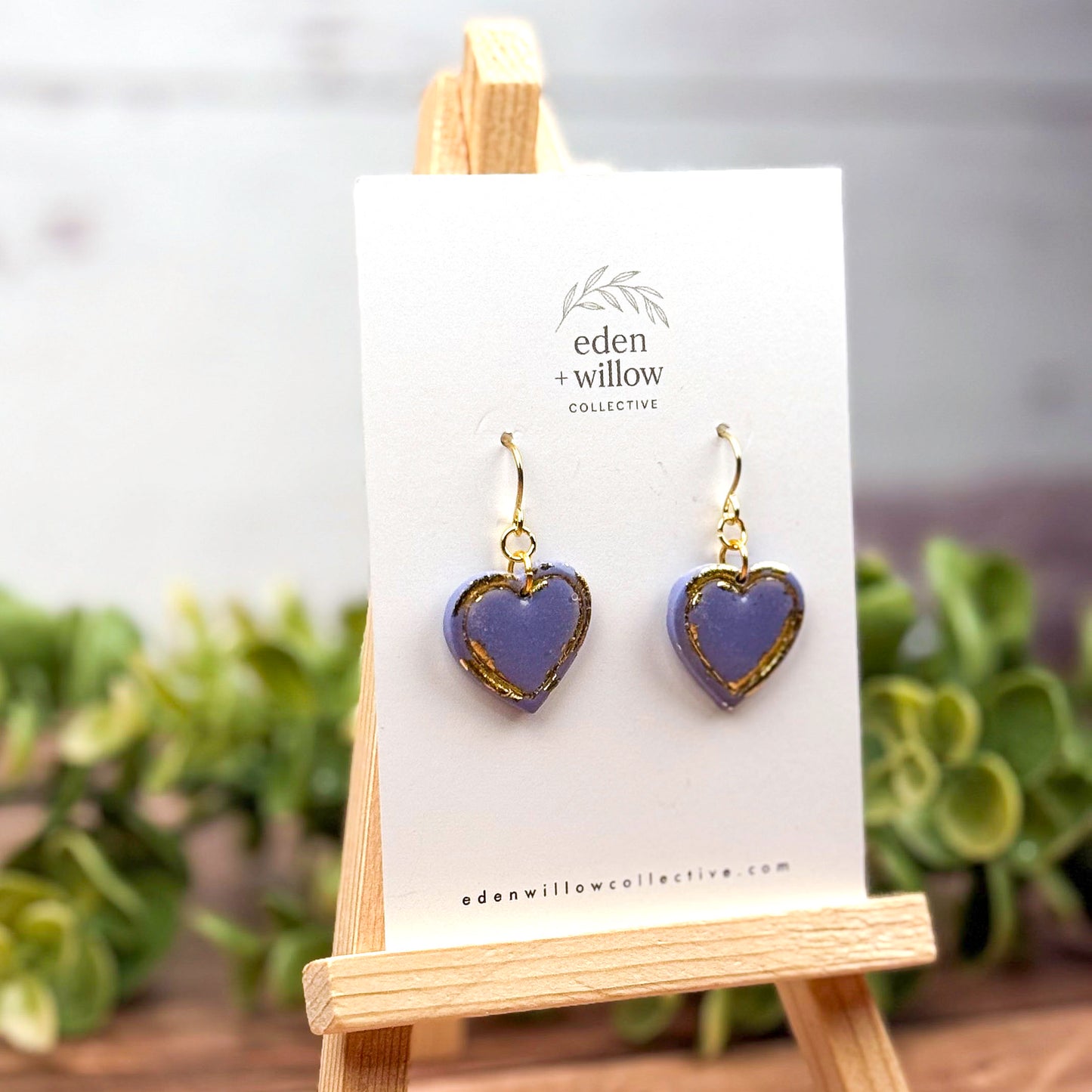 Purple Heart Dangle Earrings