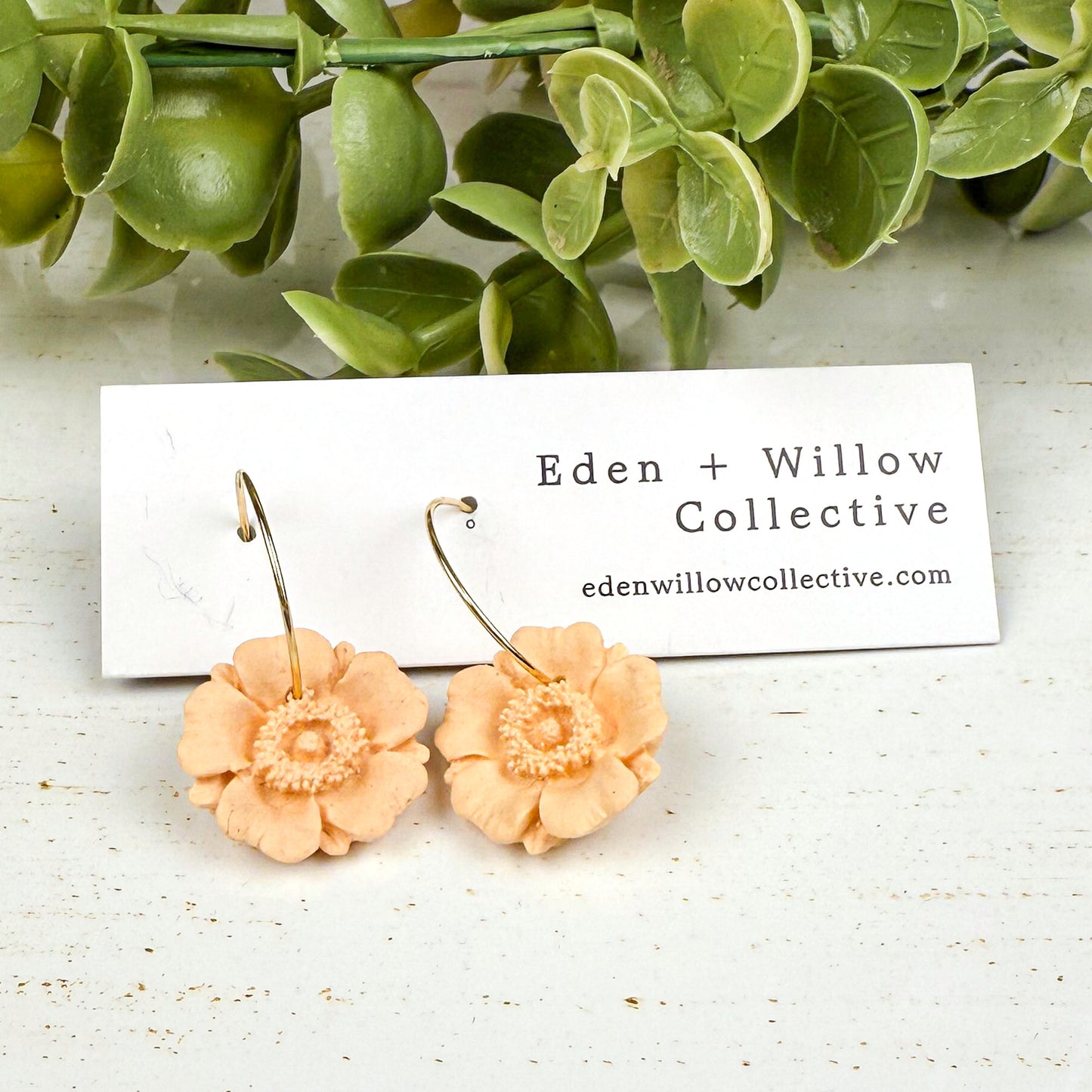 Yellow Poppy Earrings – Handmade Polymer Clay Floral Hoops for Everyday Boho Style