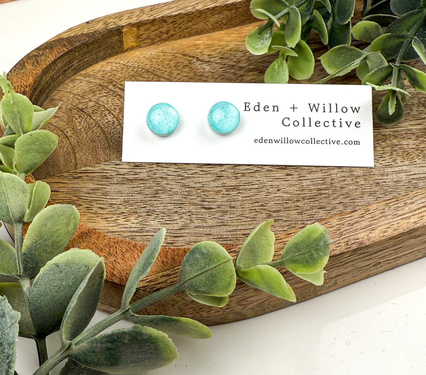 Teal Green Polymer Clay Stud Earrings – Stillwater Collection