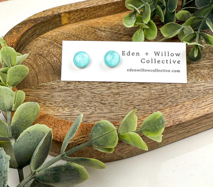 Teal Green Polymer Clay Stud Earrings – Stillwater Collection