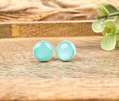 Teal Green Polymer Clay Stud Earrings – Stillwater Collection