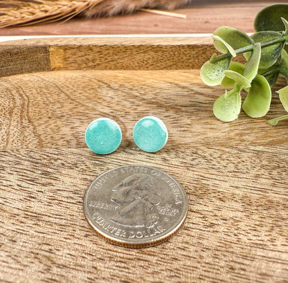 Teal Green Polymer Clay Stud Earrings – Stillwater Collection