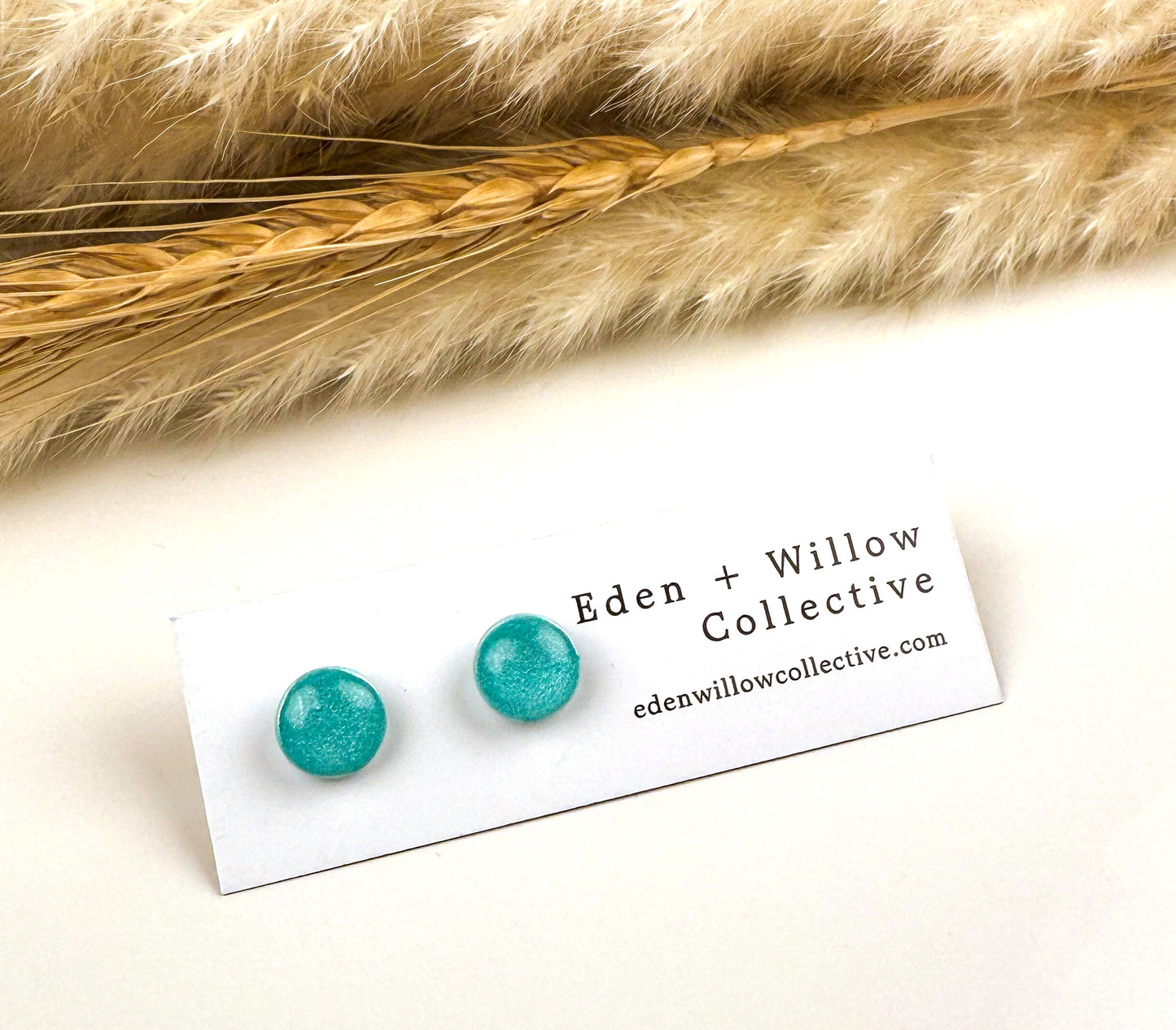 Teal Green Polymer Clay Stud Earrings – Stillwater Collection
