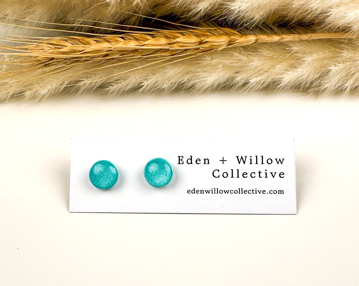 Teal Green Polymer Clay Stud Earrings – Stillwater Collection